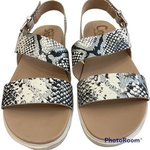 Circus Sam Edelman Nadine Snake Skin Print Platform Strap Sandals Size 10